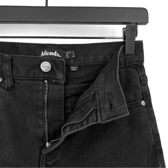 AFENDS High Rise Skinny Jean Washed Black 4 - Picture 5 of 12